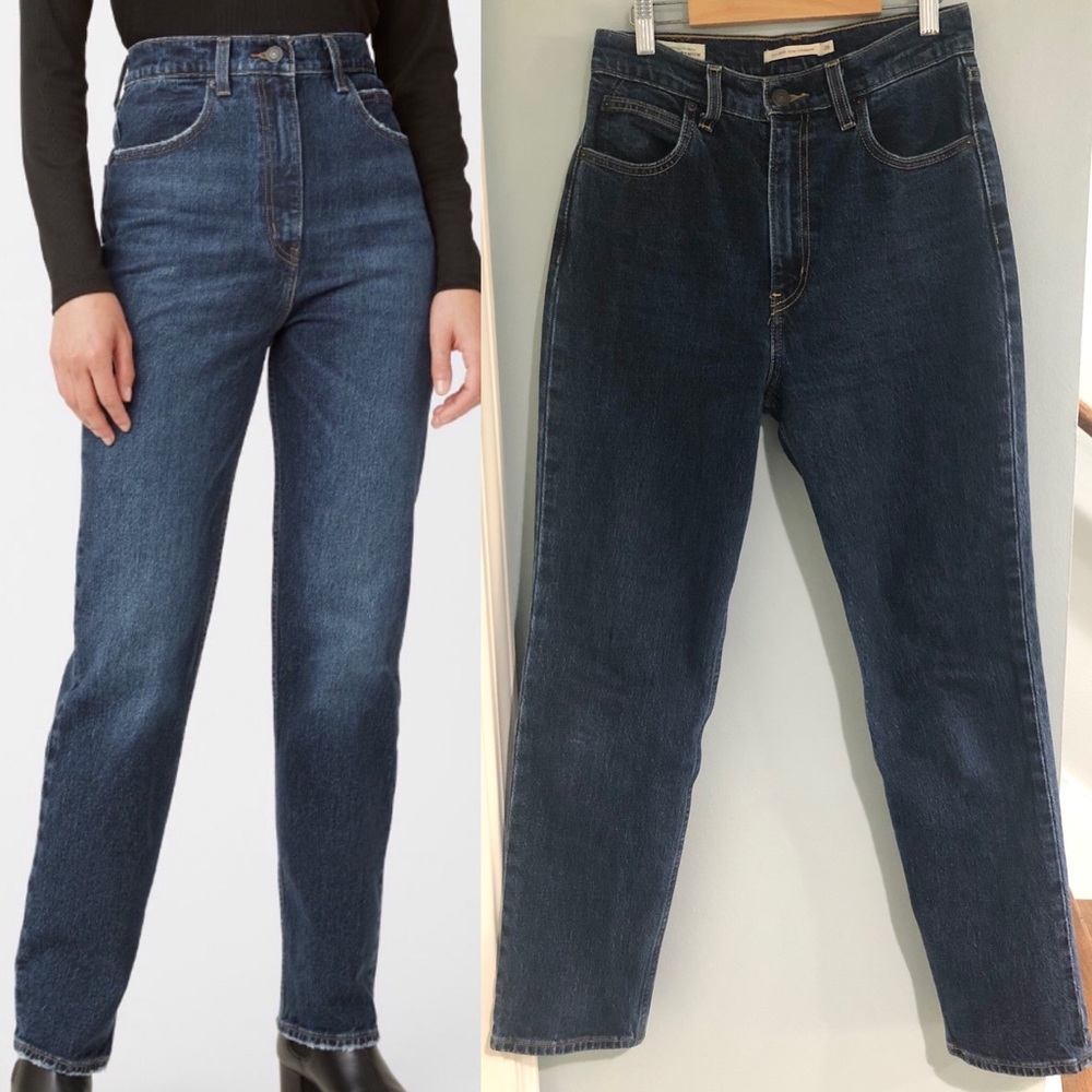 Levi’s 70’s High Ruse Slim Straight Leg Jeans Dark Wash Sz 26x29
